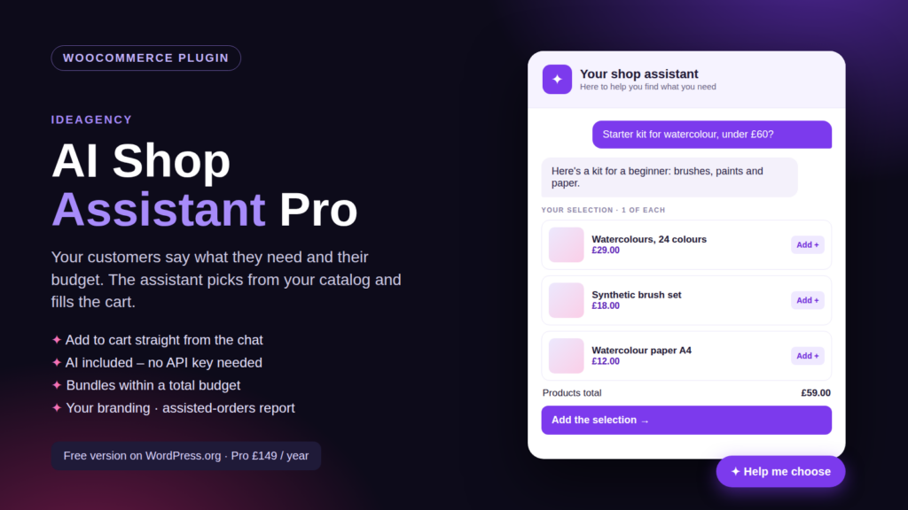 Ideagency AI Shop Assistant Pro for WooCommerce